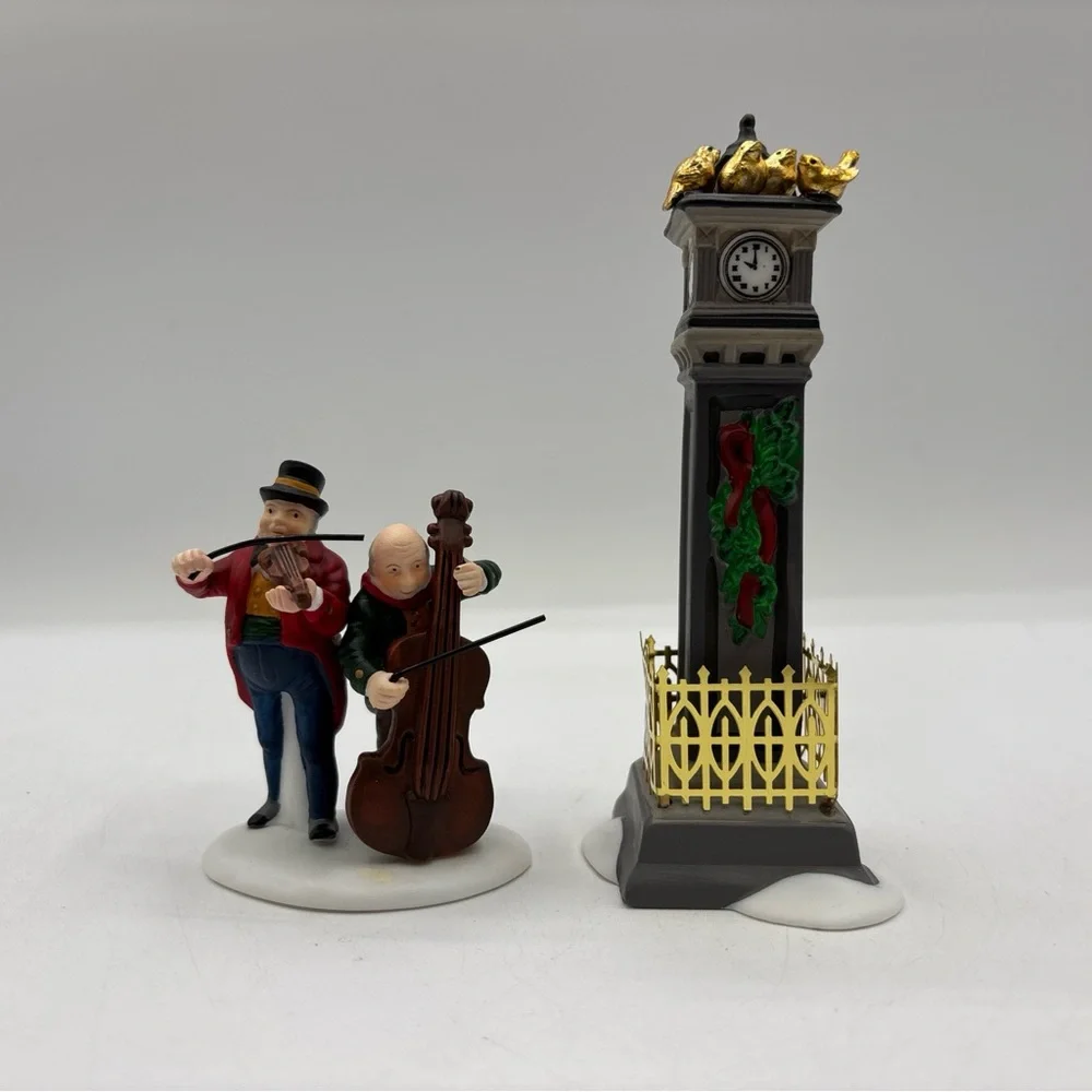 Dept 56 1995 Vintage HVC 12 Days Of Dickens Village Four Calling Birds 58379 EUC - Picture 1 of 12